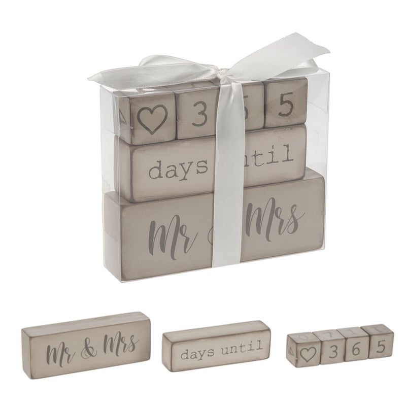 Ganz 6 Piece Wooden Block Wedding Day Countdown Calendar - Image 2